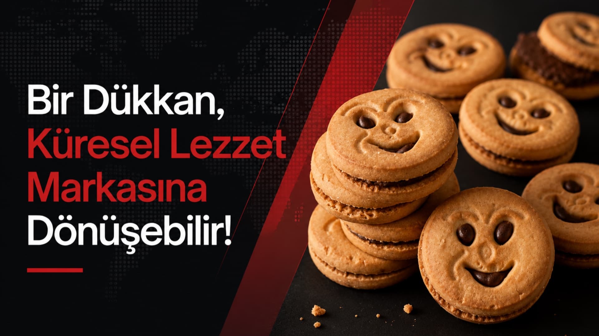 Vitrinde rengarenk tatlılarla dolu butik bir pastane; deneyimli usta ve yeni nesil pastacı tezgah arkasında.
