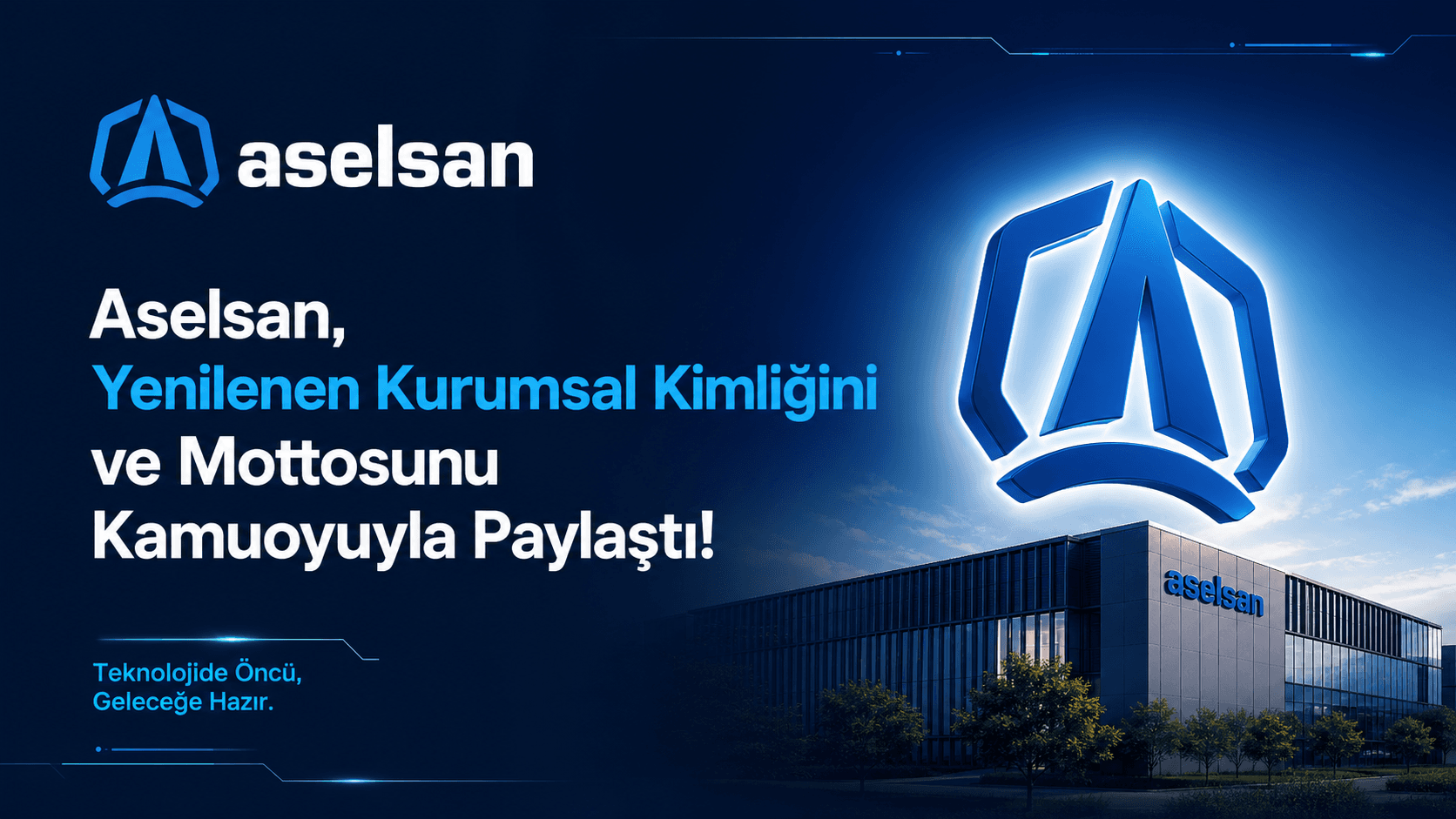 Aselsan, küresel marka olma vizyonunu güçlendirmek amacıyla yaklaşık yarım asırlık teknolojik birikimini yansıtan yenilenmiş kurumsal kimliğini ve "Securing Beyond" mottosunu kamuoyuyla paylaştı. Yeni tasarım, şirketin uluslararası alandaki yükselen konumunu ve yedi kıtaya uzanan varlığını bütünlüklü bir görsel anlatı içinde birleştiriyor.